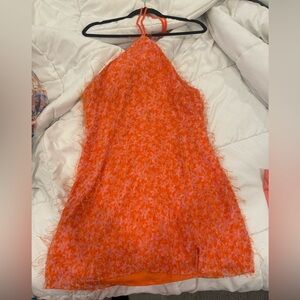 Wild Fable Bright Orange Textured Dress